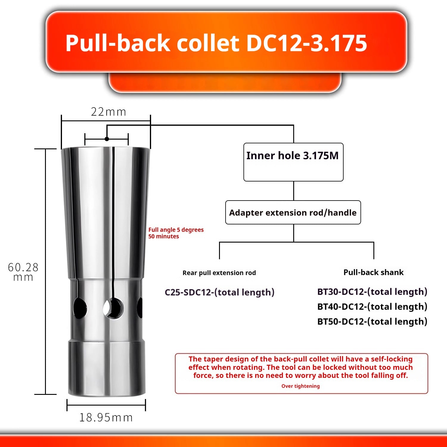 6026 Pull Back Collet DC4 DC6 DC8 DC12 Pull Back Collet Spring Collet Taiwan High Precision Latch Shandong Denso Pricision Tools Co.,Ltd.